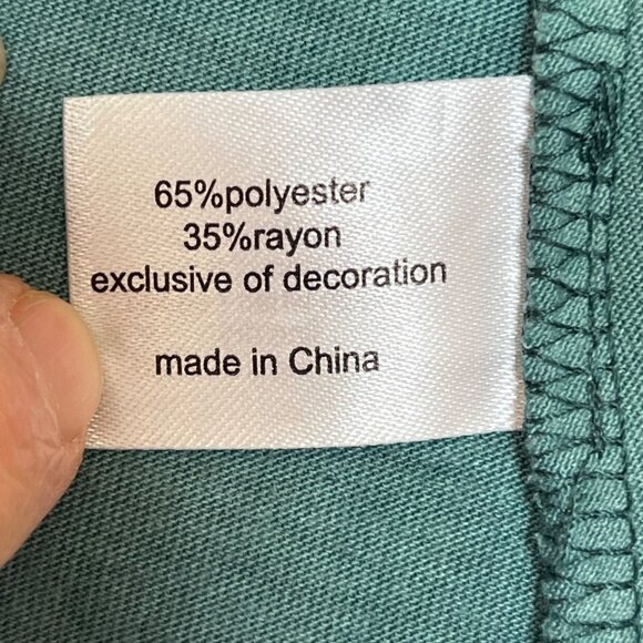 Lane Bryant Womens Teal Green Lace Trim Tunic Top‎ Polyester/Rayon Size 18/20 - Picture 8 of 10